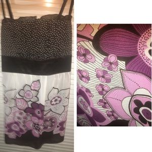 Studio Y top with straps polka dot & floral w/bow